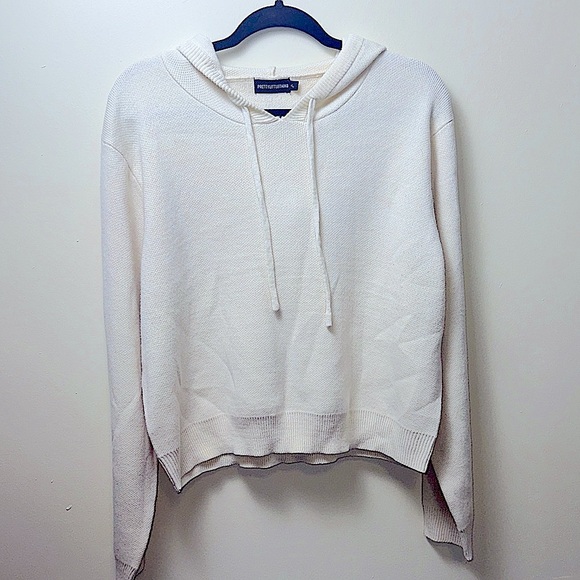 PrettyLittleThing Tops - Pretty Little Thing Cream Hoodie Sweater Size XL